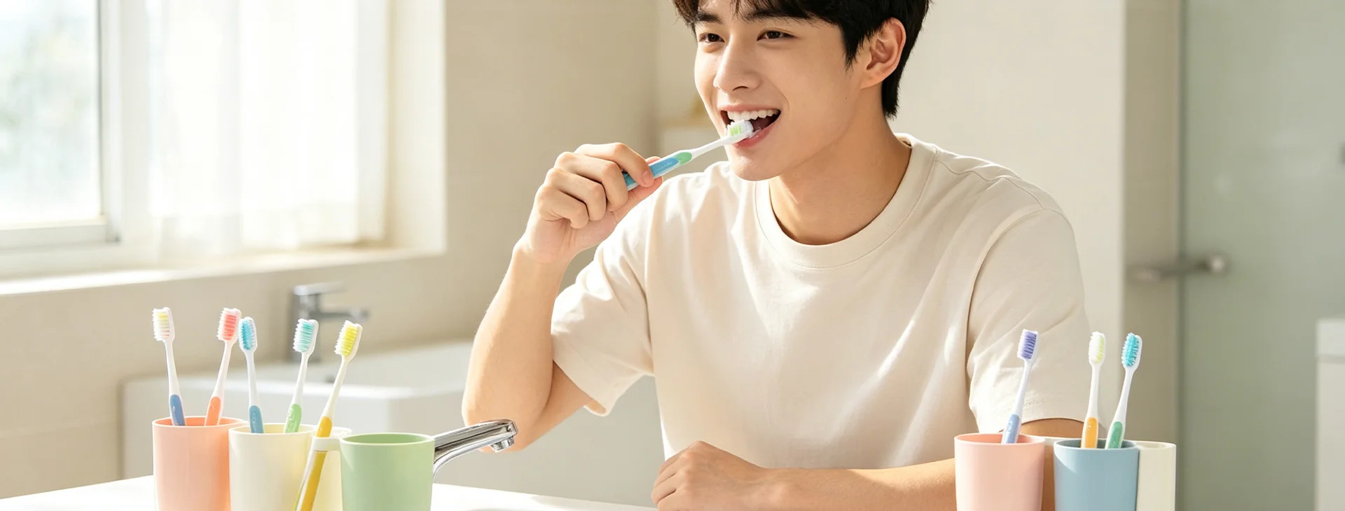 Morning Oral Care Routine Toothbrush